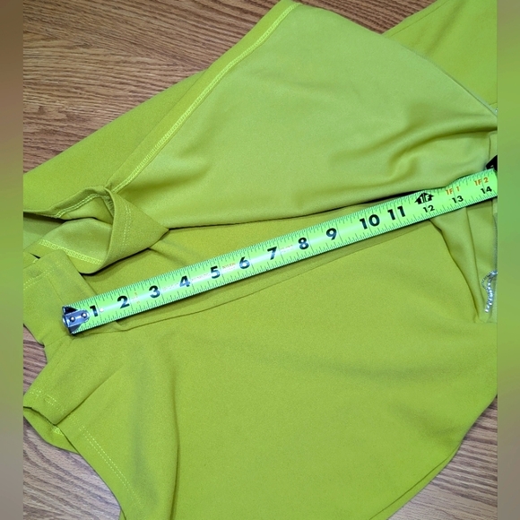 Almost Famous NWT Medium Chartreuse Faux Wrap Tank Top Romper w Sequin Fringe - Picture 9 of 13